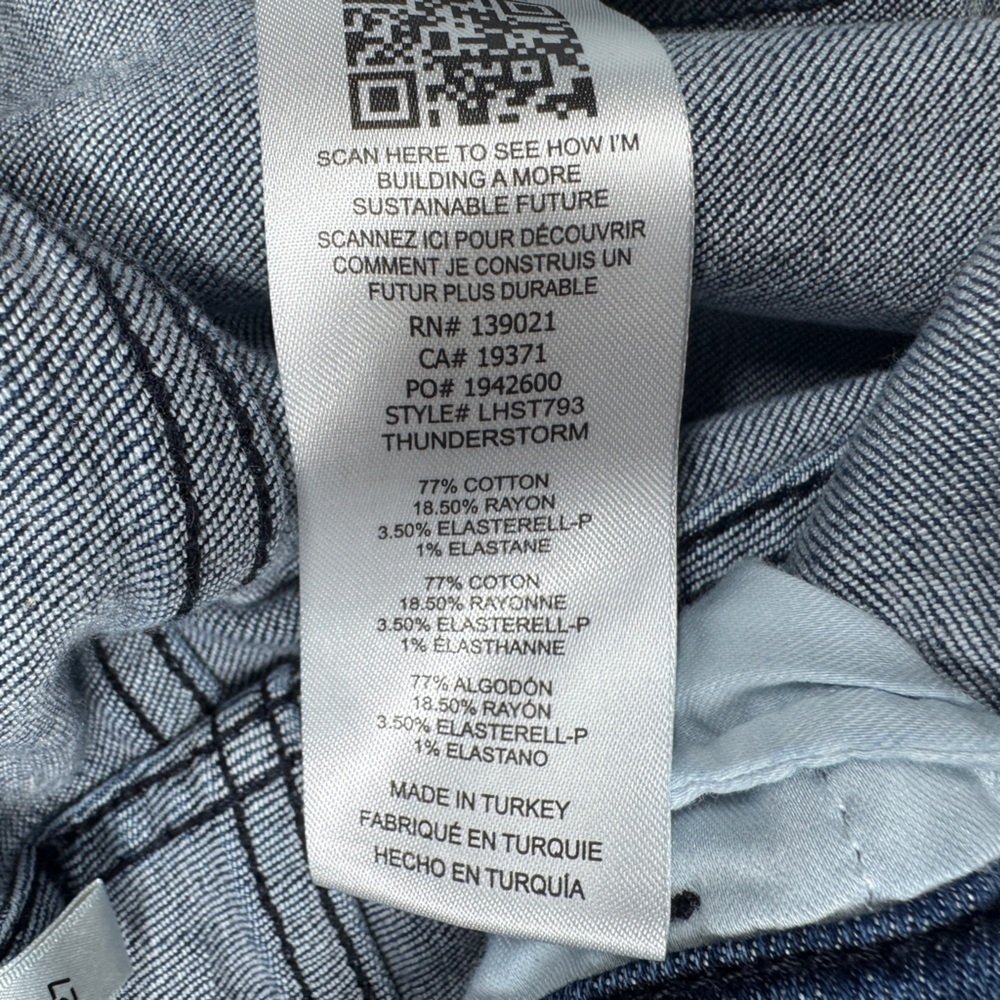 Frame Le High Straight Cropped Thunderstorm Zip Fly Denim Blue Jeans Size 27 - Picture 16 of 16